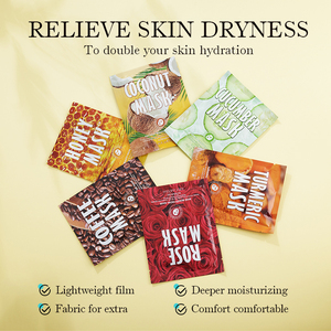 25 मिलीलीटर थोक फेस मास्क को चमकदार मॉइस्चराइजिंग शहद गुलाब कॉफी नारियल ककड़ी हल्दी सौंदर्य चेहरे का मास्क - Product Image 4