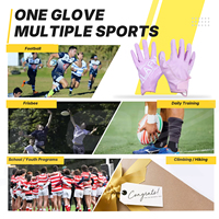 Gants de football en PU brillant à haute adhérence avec logo personnalisé, gants de receveur antidérapants, gants d'entraînement pour le football américain