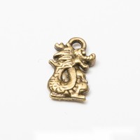 Amuleto del Zodiaco Chino, Colgante de Animal en Aleación de Zinc con Acabado Bronce Antiguo para el Año Nuevo Lunar, Adornos para Sobres Rojos