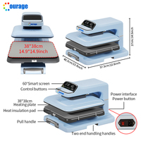 Nouvelle presse à chaleur automatique à pression réglable 38*38cm, machines de sublimation pour t-shirts