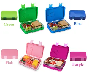 Aohea The Plastic Tritan Bento box fits into a microwave oven PBA -FREE child-safe 6-compartment lunch box