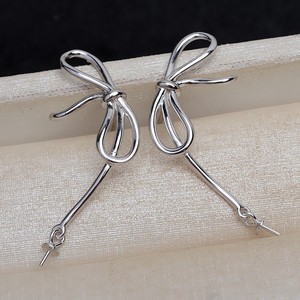 Pendientes Largos en Forma de C de Plata S925 para Mujer, con Múltiples Cuentas, 3-8 Perlas, Soporte Vacío para DIY, Accesorio de Moda - Product Image 2