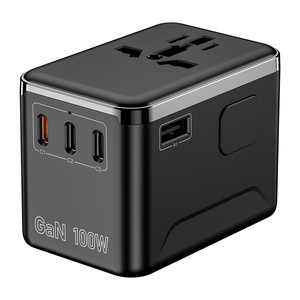 OULiYO GaN Travel Adapter 100W 5 Ports PD <b>Fast</b> <b>Charging</b> Global <b>Plug</b> Laptop Charger - Product Image 4