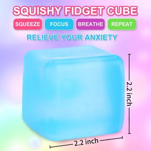 Cube sensoriel super solide de 2,2 pouces, jouet à presser agréable au toucher glacé, cadeau Taba - Product Image 2