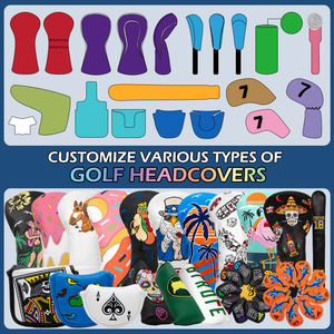 Funda de cuero para cabeza de palo de golf con bordado vibrante, diseño felino divertido, fundas para palos de golf con animales, funda para putter de fácil instalación. - Product Image 3