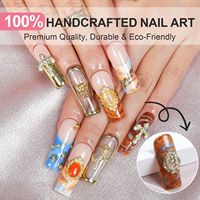 Faux ongles en acrylique rose de haute qualité, faits à la main, avec poudre miroir 3D, motif étoile et fleur, à presser, vente en gros, design pour filles