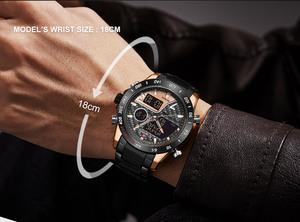 Montres Naviforce 9171 RGBB en <span class=keywords><strong>acier</strong></span> inoxydable, montre à quartz pour homme avec bracelet en alliage, montre noire de luxe pour homme d'affaires - Product Image 3