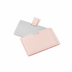 Square Pink Handheld <b>Makeup</b> Mirror with Case - Product Image 2