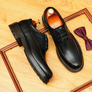 Chaussures de bureau pour hommes de grande taille de haute qualité, à bout fermé, à lacets, légères, antidérapantes, respirantes, en cuir véritable, pour affaires, mariage, automne - Product Image 3