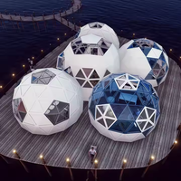 Dôme de Glamping Géodésique en Verre PC, Tente Igloo Moderne de Luxe Personnalisée pour l'Hiver, Résistante au Vent et à la Neige, Adaptée aux Quatre Saisons