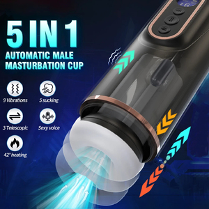 <span class=keywords><strong>Masturbador</strong></span> <span class=keywords><strong>Masculino</strong></span> Telescópico Automático con Vibración, Calentamiento Inteligente, Voz Sexy, Audífonos, Vagina de Bolsillo, Juguete Sexual para Hombres - Product Image 2