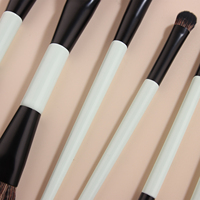 Pinceaux de maquillage professionnels en poils synthétiques, 10 pièces, avec design double face pour le visage et les yeux, y compris un ensemble de pinceaux à raser