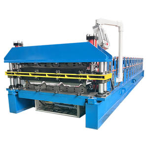 Rollo de hoja de techo corrugado trapezoidal de doble capa automático que forma la maquinaria Teja de metal que hace la máquina Motor Core - Product Image 1