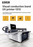 Ricoh G6 Printer UV lebar cetak 1.25m dengan sabuk Printer UV kamera penglihatan bergerak
