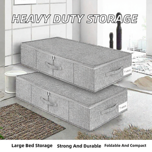 Boîte de rangement pliable en tissu rectangulaire pour sous le lit, capacité 35L+ - Product Image 3