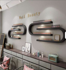 Nail Salon Display Rack Wall Mounted Iron Golden Pink Black White Nail Polish Display Rack Display - Product Image 1