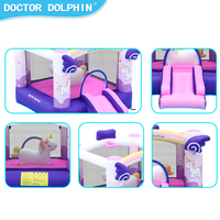 OEM Fabrika Doktor Yunus Model 72075 Şişme Oyun Evi İndirimi Unicorn Zıplama Şatosu Hava Yürüyüşü Mor 275x215x185cm 2