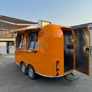 Remolque de Lujo Pequeño para Hot Dogs, Camión Móvil Naranja para Café con Equipamiento de Cocina, Quiosco Móvil, Camión de Comida, Remolque de Comida - Product Image 2