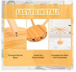 Tùy Chỉnh Gỗ Mì Khô Giá Gỗ Tươi Mì Mì Spaghetti Máy Sấy Móc Áo Đứng Mì Nhà Sản Xuất Với Chuyển Wand 9 Thanh - Product Image 4