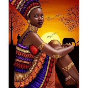 Kit de <span class=keywords><strong>peinture</strong></span> diamant 5D DIY, taille du diamant 40x50 cm, fille africaine sexy noire, <span class=keywords><strong>peinture</strong></span> diamant complète, décoration murale, décoration intérieure - Product Image 3