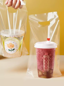 Sacs thermorétractables personnalisés de qualité alimentaire pour thé au lait, café, boba, bubble tea – en <span class=keywords><strong>plastique</strong></span> <span class=keywords><strong>LDPE</strong></span> transparent, jetables, pour gobelets simples et doubles - Product Image 4
