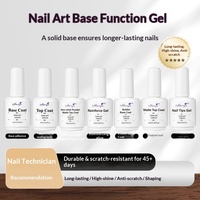 Gel Fonctionnel pour Nail Art en Gros 15ml – Base Coat Transparente, Fortifiante, Mate, Sans Résidu, Top Coat Durcissant, Effet Cristal