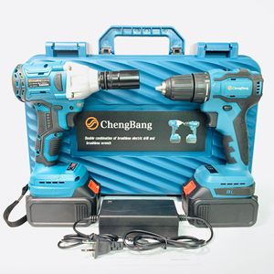 ชุดเครื่องมือไฟฟ้า 2 ชิ้น 20V แบตเตอรี่ลิเธียม ไร้แปรงถ่าน รุ่น C01 สว่านกระแทกไร้สาย ไขควง ชุดเครื่องมือรวม - Product Image 3