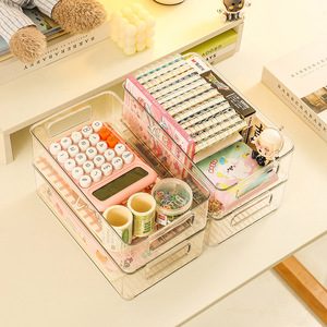 Transparent Plastic Storage Boxes With Drawers Large <b>Small</b> Size <b>Desk</b> Organizer For Makeup Sundries Pet Material - Product Image 3