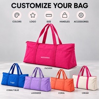 Sac de sport personnalisé extra large en toile épaisse avec poignées longues en sangle, idéal pour le Pilates, le yoga et le fitness, avec poche intérieure
