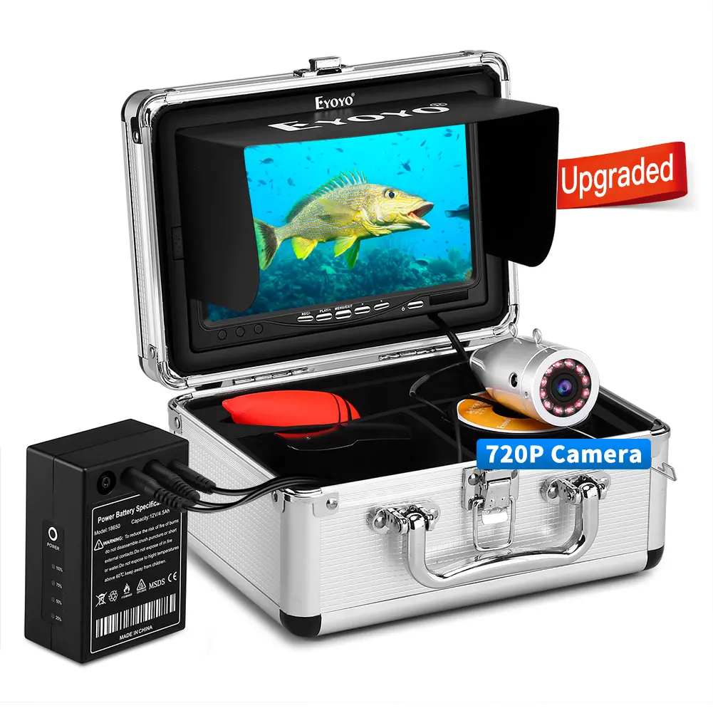 Eyoyo EF07R Upgraded 30M 720P Underwater Camera 12 IR Lights Ice, Lake, Boat, Sea Fishing Fish Finder with IPS 7 inch Screen