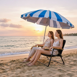 Silla de <span class=keywords><strong>Camping</strong></span> Extra Grande, Ligera y Cómoda, de Tela, con Doble Asiento, Plegable, Portátil, para Playa, Muebles de Exterior - Product Image 6