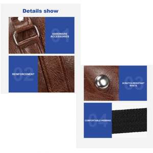 High Quality Fashion Duffle Bag PU Leather <b>Waterproof</b> Travel Bag for Business <b>Men</b> Tote Large Capacity Weekend Bag - Product Image 5