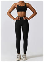 Ensemble de Yoga Sans Coutures Femme, Tendance Mode 2024, Vêtement de Sport 3 Pièces: Collant, Gilet et Soutien-Gorge à Manches Longues