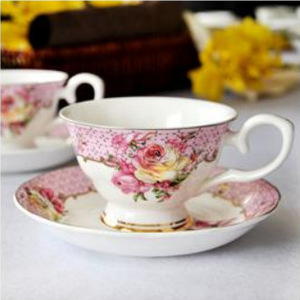 Taza de Té y Platillo de Porcelana Fina con Diseño Floral de <span class=keywords><strong>Magnolia</strong></span>, Estilo Británico con Borde Dorado, Taza de <span class=keywords><strong>Café</strong></span> de Porcelana con Logotipo Personalizado para Regalo de Té de la Tarde - Product Image 6
