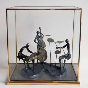 Art abstrait en fonte bande Performance Statue belle métal intérieur musicien Sculpture pour la maison ornement métal artisanat produit - Product Image 6