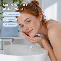 Parche Hidratante para Reparación de Cicatrices, Parche Invisible para el Cuidado de la Piel Facial Durante la Noche, Parche para el Acné con Ácido Hialurónico y Microagujas
