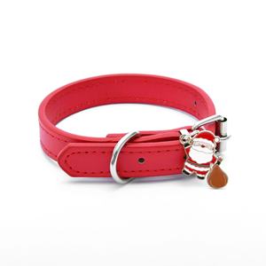 Collar de Cuero para Perro de Invierno, Diseño Ecológico y Popular con Motivos Navideños de Reno y Santa Claus, Patrón Sólido, para Mascotas - Product Image 6