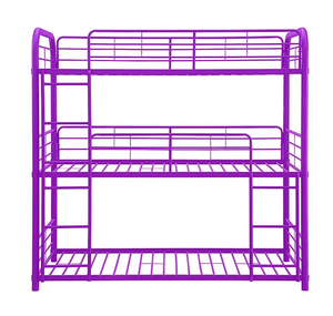 Modern Color Triple Metal <b>Frame</b> Bunk <b>Bed</b> for Bedroom School Hospital Dormitory Hotel Available Furniture Single <b>Queen</b> King <b>Sizes</b> - Product Image 4