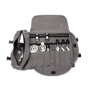 Producto de comercio electrónico transfronterizo de gran venta: Bolsa de herramientas para coctelería de lona encerada, estuche de almacenamiento de acero inoxidable para coctelería - Product Image 2