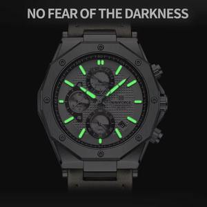 นาฬิกาข้อมือควอตซ์แฟชั่นสำหรับผู้ชายกันน้ำวันที่เรืองแสงนาฬิกาข้อมือสายหนังแท้ - Product Image 4