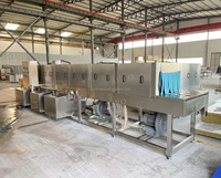 Machine à laver les plateaux et caisses alimentaires de luxe en acier inoxydable avec pompe à moteur et contrôle automatique, dotée de la stérilisation