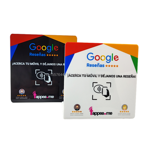 NFC Google Review Stand 13.56MHz Iso 14443A การพิมพ์โลโก้ที่กำหนดเอง Google Review NFC อะ<span class=keywords><strong>ค</strong></span>ริลิ<span class=keywords><strong>ค</strong></span>ห้าดาว - Product Image 6