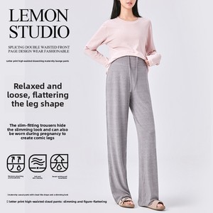 Nouveau <span class=keywords><strong>pantalon</strong></span> de maternité 2026 à jambes larges en viscose, <span class=keywords><strong>taille</strong></span> haute, extensible, amincissant, décontracté, <span class=keywords><strong>grande</strong></span> <span class=keywords><strong>taille</strong></span>, pour l'été - Product Image 5