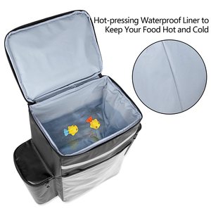 Borsa isolante per moto borsa termica a prova di perdite per la consegna di cibo con chiusura a cerniera porta bottiglia di vino - Product Image 4