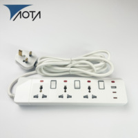 Multiprise industrielle portable AOTA, norme européenne, avec 5/4/3 prises, USB Type-C, 250V, haute qualité
