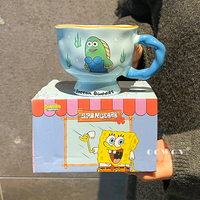 Tasses à café et gobelets à lait Bob l'éponge avec poignée pour la maison, les cadeaux, les fêtes et la Coupe du Monde 2026