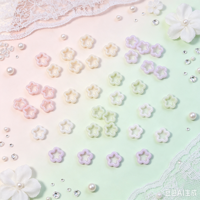 Accessoires pour ongles Macaron Hollow Star, petits charms en résine en forme d'étoile, décorations florales aux couleurs pastel pour salon de manucure