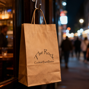 Sacs à emporter réutilisables en papier kraft brun écologique recyclable imperméable avec laminage mat biodégradable pour le café - Product Image 2