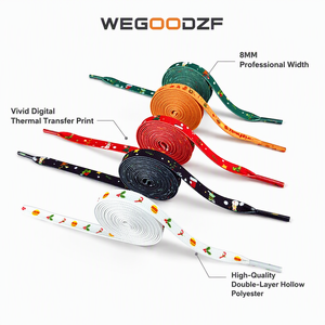 Cordones Planos Personalizados al por Mayor para Navidad, de Poliéster de 8mm con Patrón de Muñeco de Nieve, Árbol y Reno, para Reemplazo de Cordones de <span class=keywords><strong>Zapatillas</strong></span> Festivas - Product Image 4