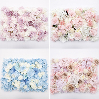 Dinding Bunga Mawar Warna-Warni Buatan Khusus untuk Dekorasi Pernikahan, Bunga Sutra Buatan, Dinding Bunga Dekoratif